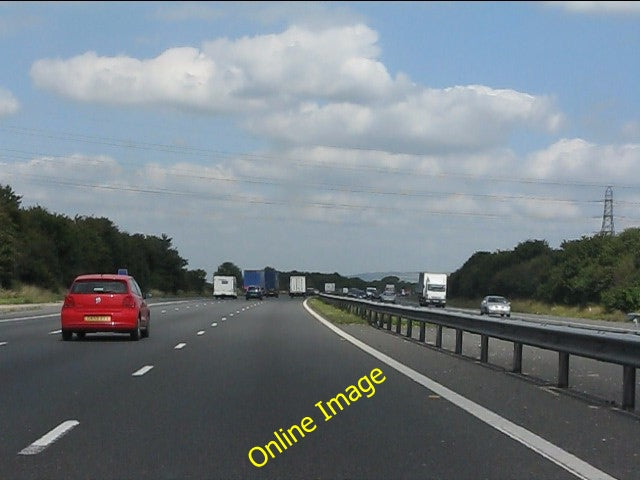 Photo 6x4 Power lines cross the M5 motorway Barrow\/SO8824 c2010