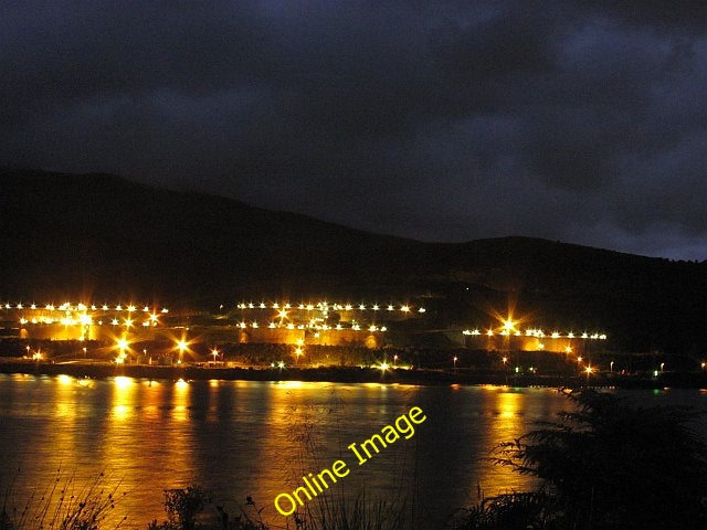 Photo 6x4 Finnart Oil Terminal Portincaple Brightly illuminated oil port, c2010