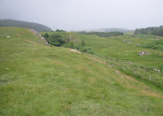 Photo 6x4 Minor burn cutting through the sloping grassland Dervaig  c2010