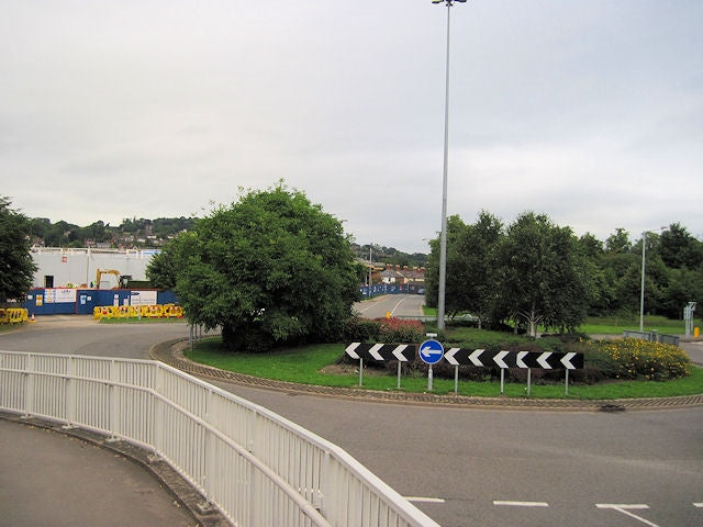 Photo 6x4 Smithfield roundabout from station footbridge Welshpool\/Y Tral c2010