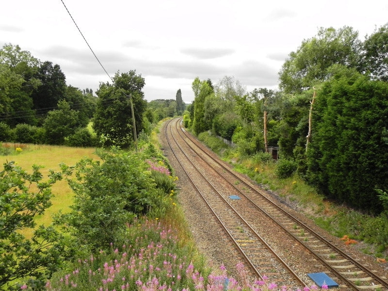 Photo 6x4 The Railway at Plumley Looking south from the bridge at Plumley c2010