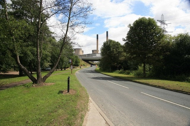 Photo 6x4 The new A1 bridge and Ferrybridge Power Station  Sheepwalk lane c2010