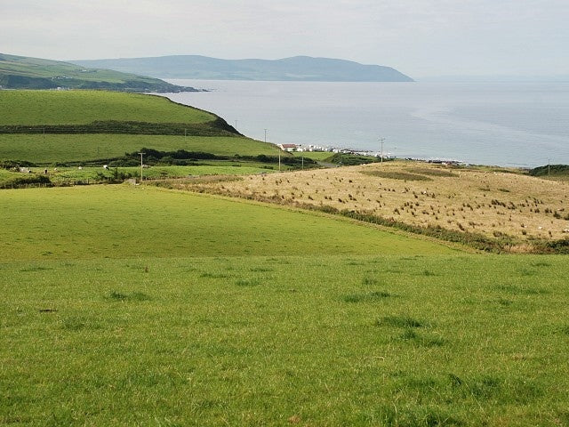 Photo 6x4 Fields below Victoria Hill Glenbarr Killegruer caravan and camp c2010