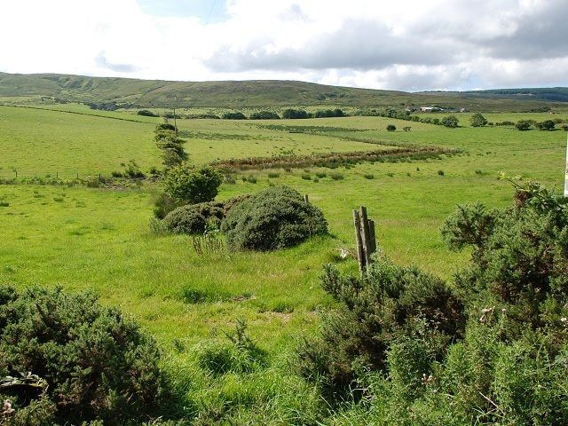 Photo 6x4 Fields at High Tirfergus Drumlemble High Tirfergus itself lies  c2010