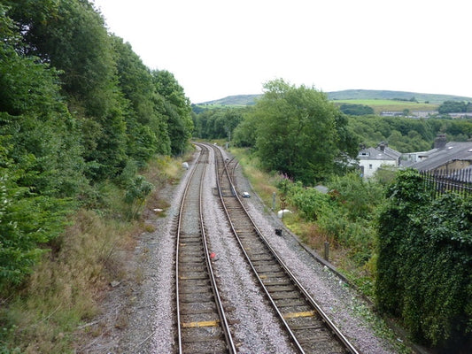 Photo 6x4 Burnley to Halifax Railway Todmorden The line which goes off to c2010