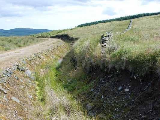 Photo 6x4 Old boundary wall Glenbarr Looking across the line of the old w c2010