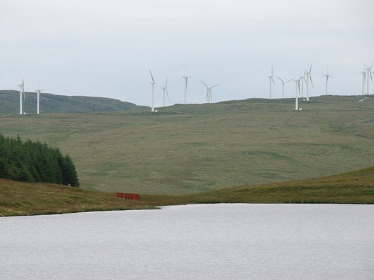 Photo 6x4 Boathouse on Loch Arnicle Cnoc Eoghainn The turbines in the dis c2010