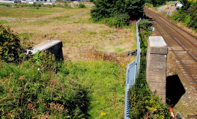 Photo 6x4 Railway bridge remains, Larne Larne\/D4002 Two, of the remainin c2010