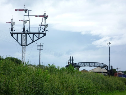 Photo 6x4 Signal gantry and footbridge, Bo'ness-Kinneil Railway  c2010