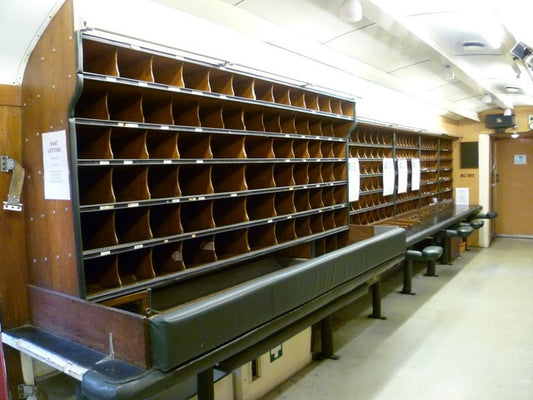 Photo 6x4 Royal Mail Coach sorting boxes, Scottish Railway Exhibition Bo' c2010