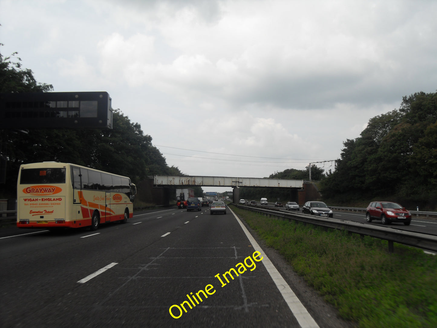 Photo 6x4 Railway crossing the M6 Motorway Bradwall Green  c2010