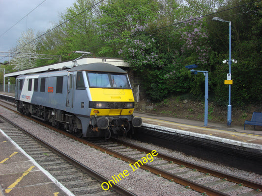 Photo 12x8 Locomotive running light through Marks Tey station  c2010