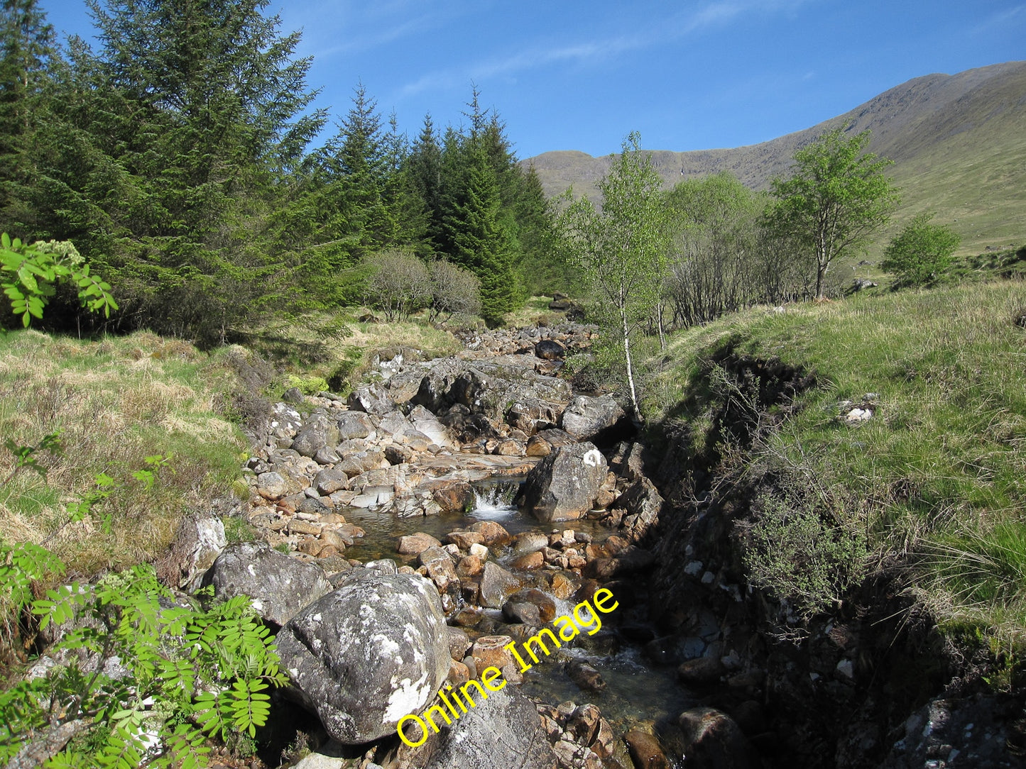 Photo 12x8 Allt Ghabhar Clashgour Flowing down from Stob Ghabhar. c2010