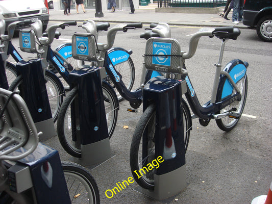 Photo 12x8 Barclays cycle hire Bicycles at Soho Square docking station Lon c2010