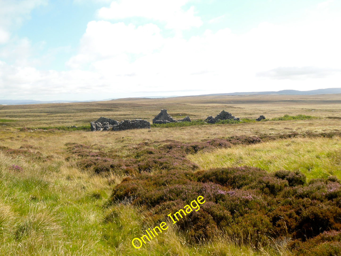 Photo 12x8 Remains of old settlement\/shielings at Cnoc Maol nan R\u00c3\u c2010