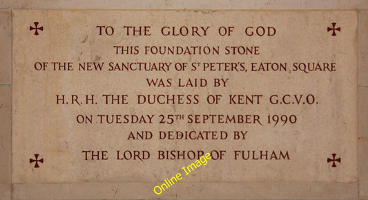 Photo 6x4 St Peter, Eaton Square, London SW1 - Foundation stone Westminst c2010