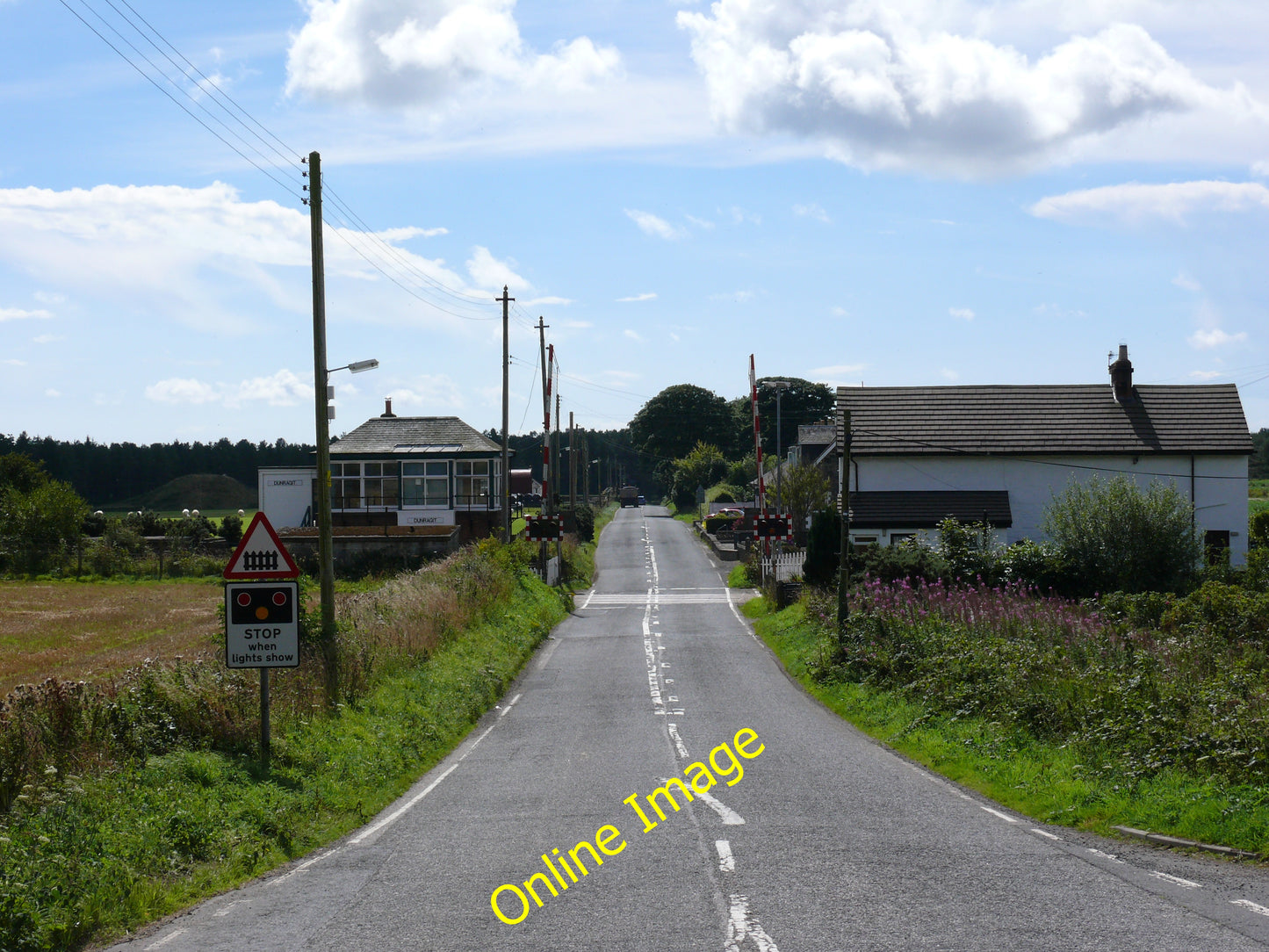 Photo 6x4 Dunragit Railway Level Crossing View of the station house (righ c2010