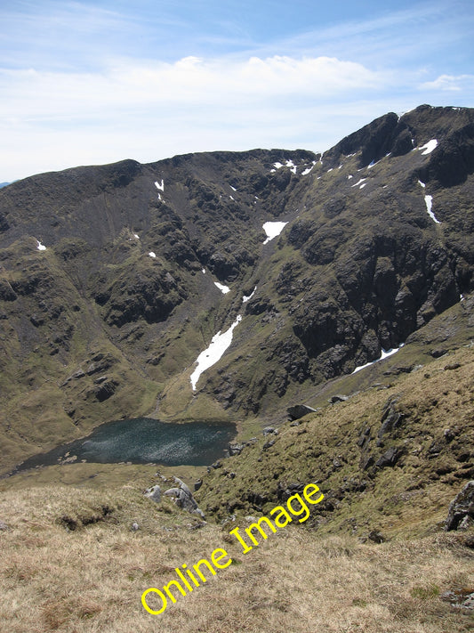 Photo 12x8 Coirein Lochain Stob Ghabhar Corrie lake beneath Stob Ghabhar. c2010