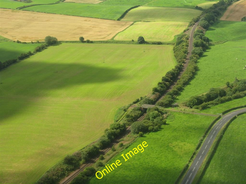 Photo 6x4 Railway and the B742 at Mossblown As seen from above on approac c2010