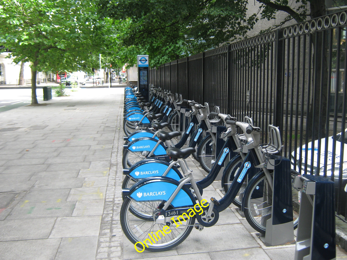 Photo 12x8 Barclays Cycle Hire docking station on Borough Road, near Eleph c2010