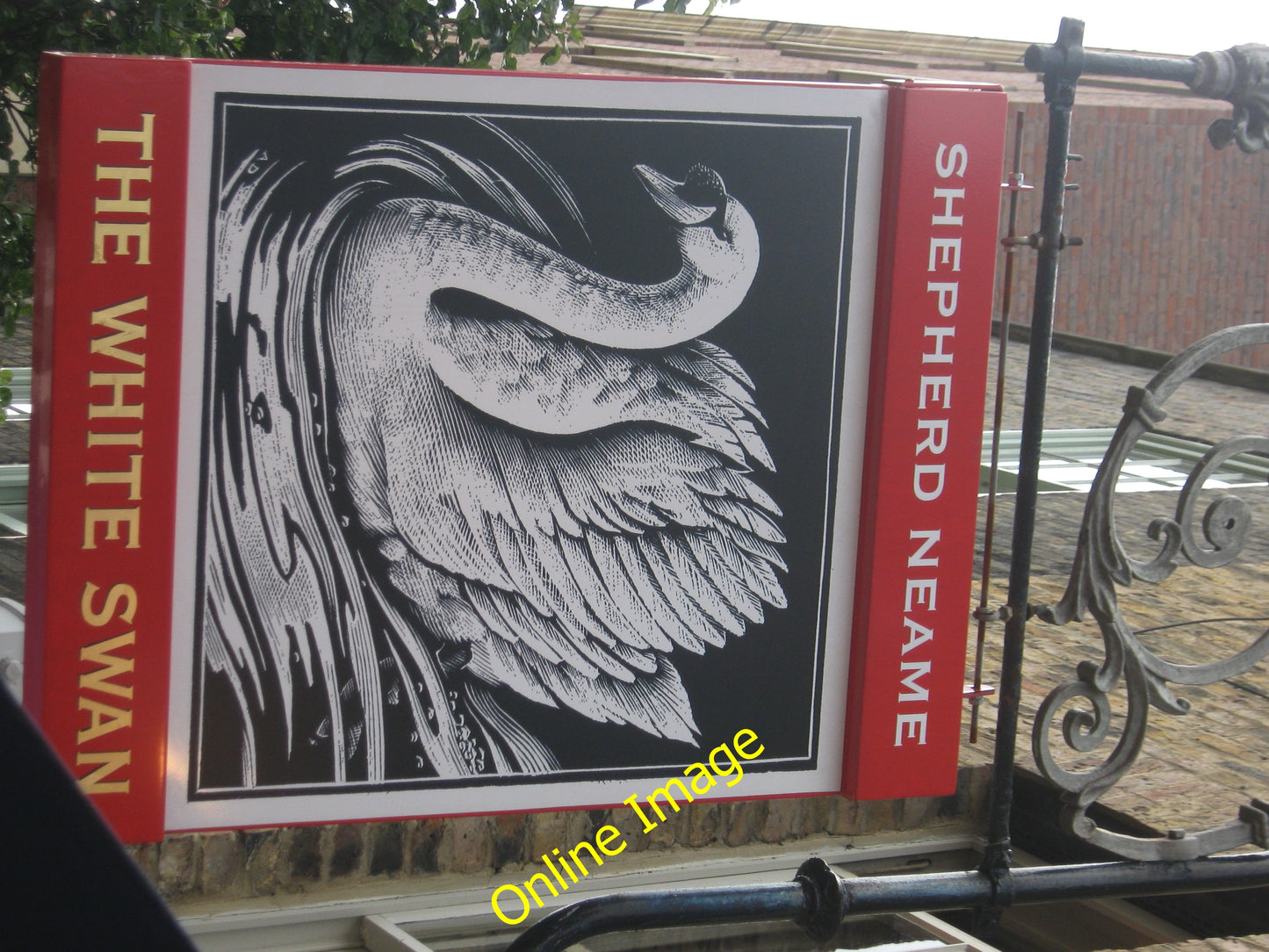 Photo 12x8 The White Swan Pub Sign London On [[2020794]]. c2010