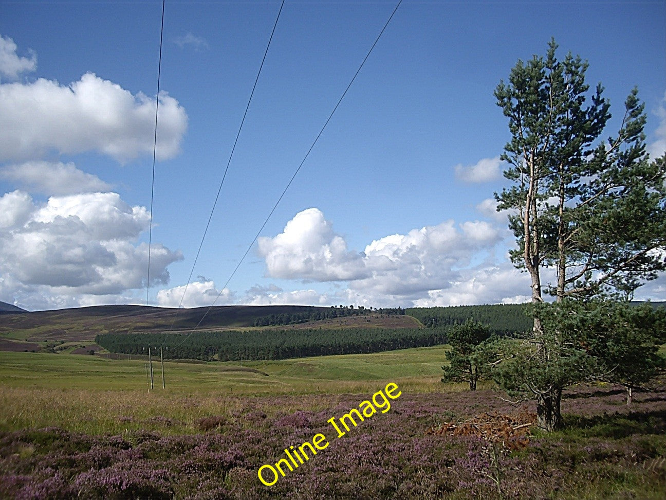 Photo 6x4 Power lines over the moor Towie\/NJ4312  c2010