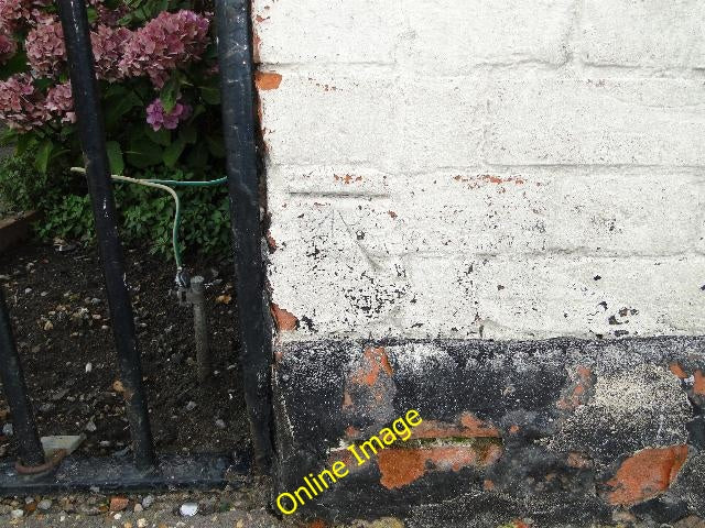 Photo 6x4 Bench mark on Beccles Railway Station This cut mark can be foun c2010