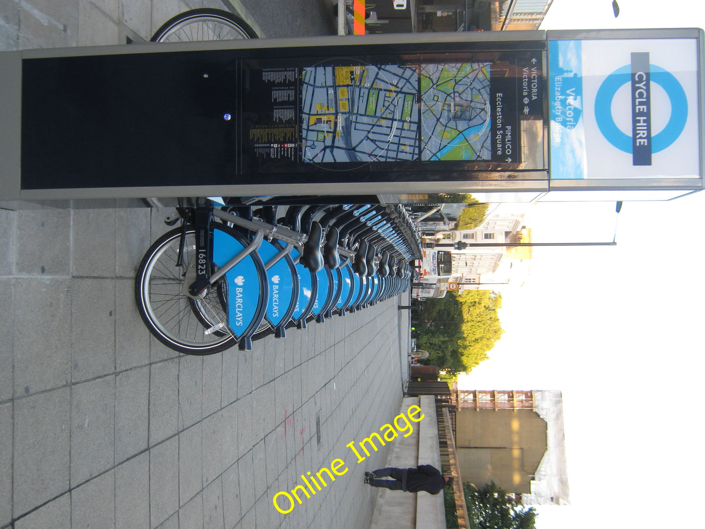 Photo 6x4 Barclays Bike hire Docking Station on Elizabeth Bridge Westmins c2010