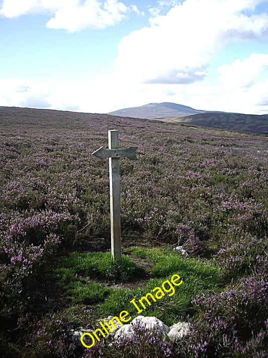 Photo 6x4 View SW from the col by Gallows Hill Towie\/NJ4312 Towards Morv c2010