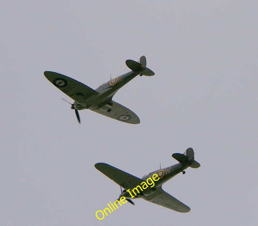 Photo 6x4 Spitfire and Hurricane Flypast over Horseguards Parade, London  c2010