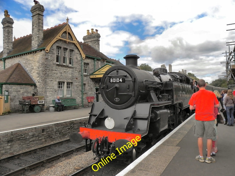 Photo 6x4 Corfe Castle Station A steam train, of the Swanage Railway, arr c2010