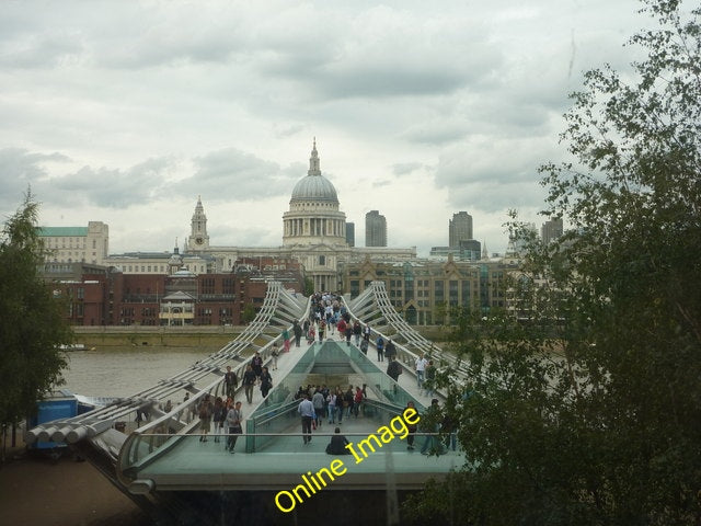 Photo 6x4 Millennium Bridge and St.Paul's from Tate Modern London  c2010