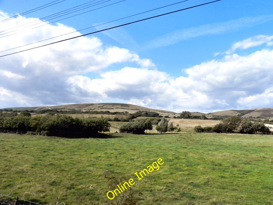 Photo 6x4 View from Swanage Railway Green fields to the north of the rail c2010