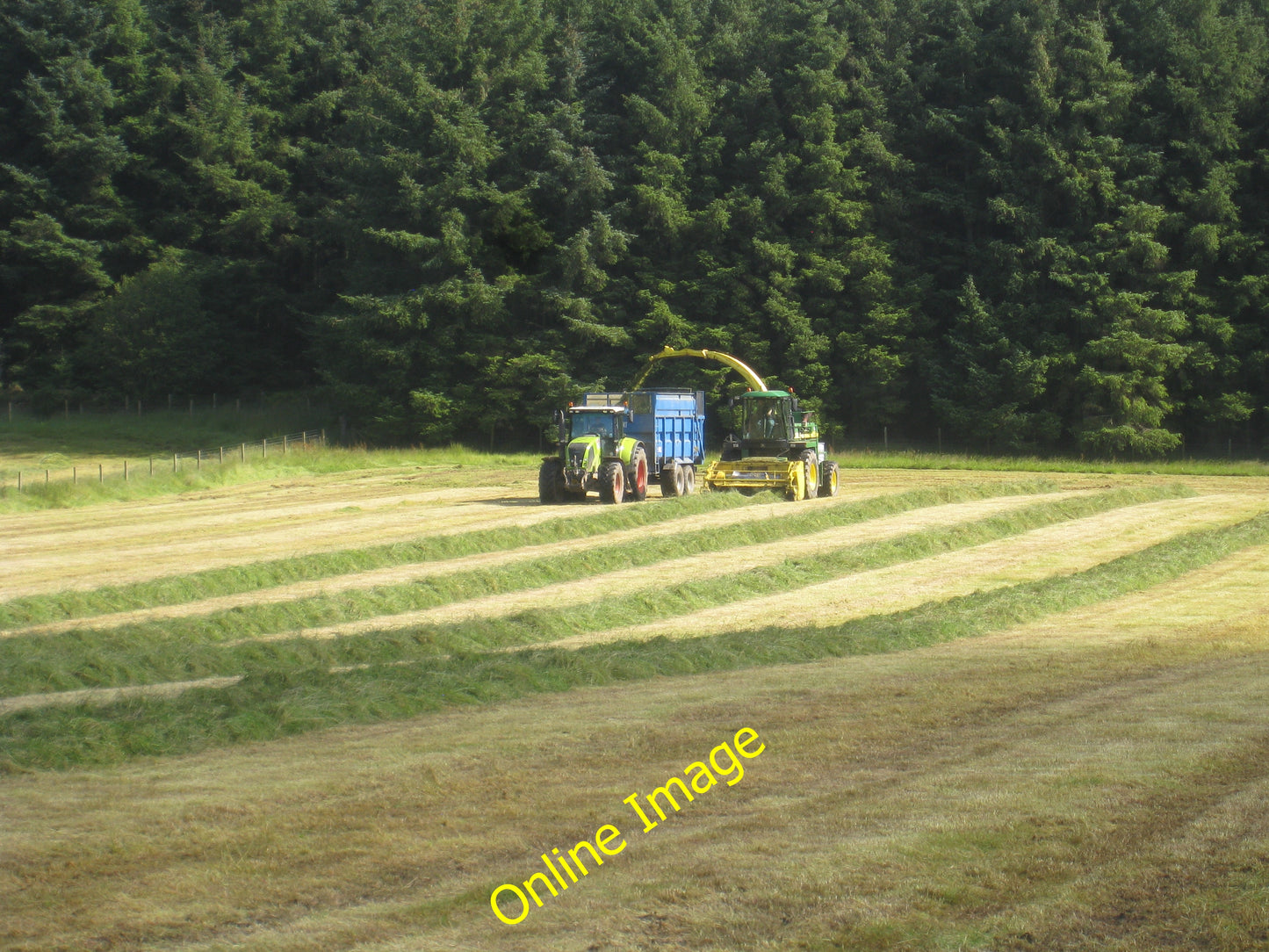 Photo 6x4 The park above old Railway line being cut for silage Clochan  c2010