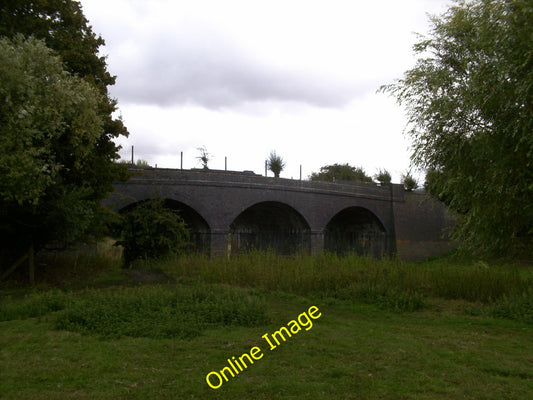 Photo 6x4 Disused railway viaduct, Tewkesbury Short stretch of trackbed r c2010