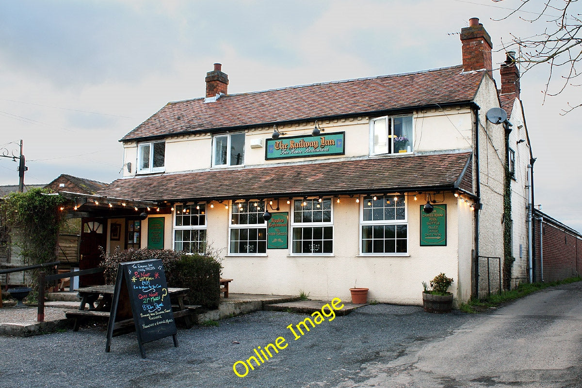 Photo 6x4 Ripple - The Railway Inn at Dusk Ripple\/SO8737 This pub is clo c2010