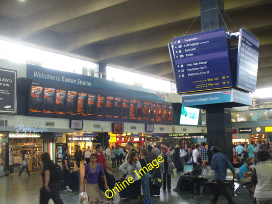 Photo 6x4 Euston Station London Busy London rail terminus. Trains depart  c2010