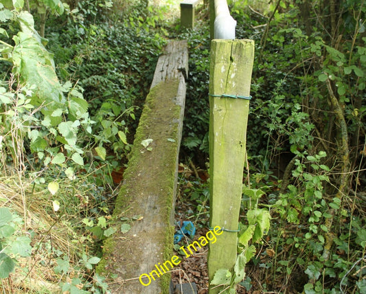 Photo 6x4 2010 : Old railway sleeper recycled as a footbridge Hill Corner c2010