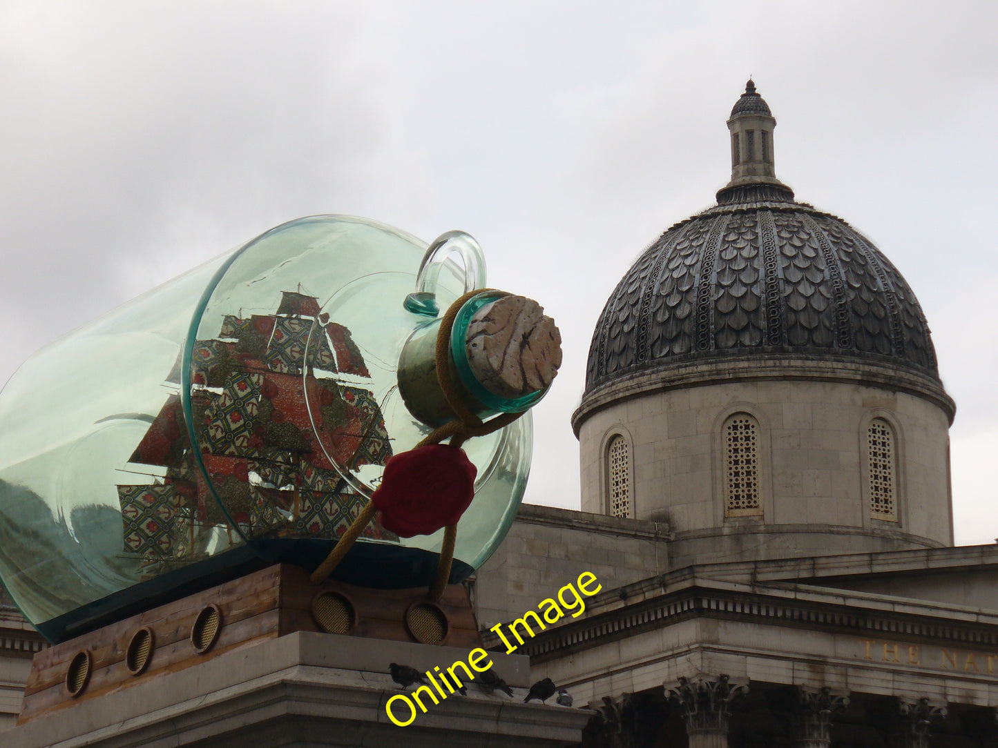 Photo 6x4 Glass Act London Ship in a Bottle on the Fourth Plinth, Trafalg c2010