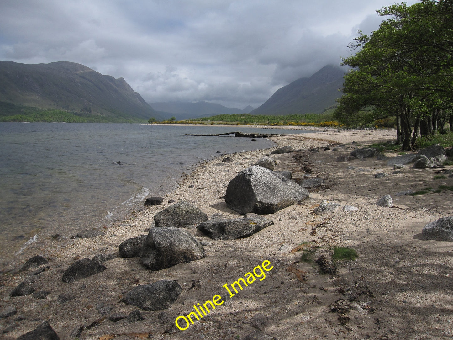 Photo 6x4 Beach at Armaddy Bay Looking up Loch Etive. c2010