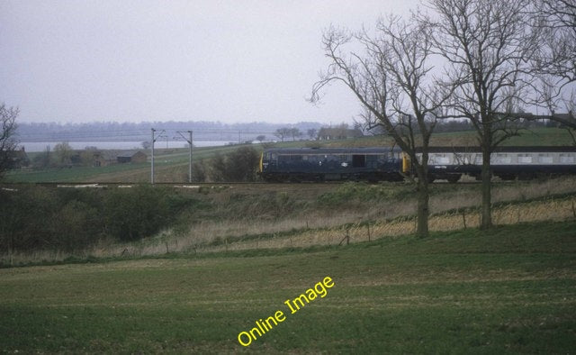 Photo 6x4 Train across the fields near Wrabness A Harwich Parkeston Quay  c1988