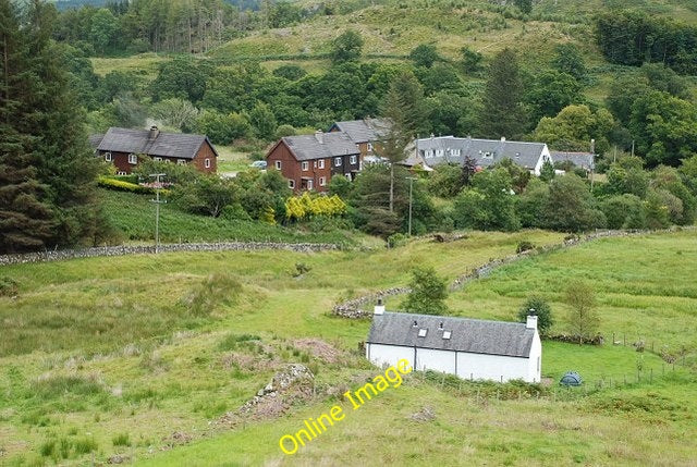 Photo 6x4 Forestry houses and Balure Ford\/NM8603 The wooden houses were  c2010