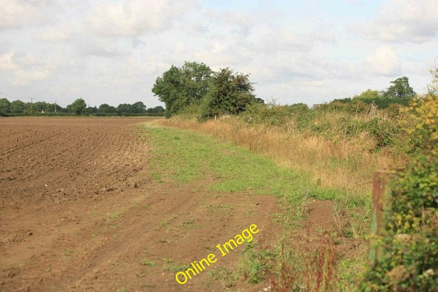 Photo 6x4 Harvested field nr Muston  Sedgebrook The main railway from Gra c2010