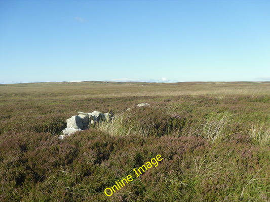 Photo 6x4 Ruined stone walls of possible sheepfold on moorland C\u00e0rn  c2010