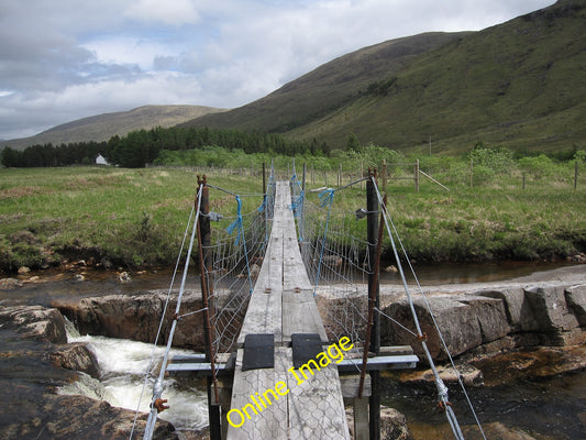 Photo 6x4 Footbridge over River Kinglass Meall Garbh\/NN1636 Looking up t c2010