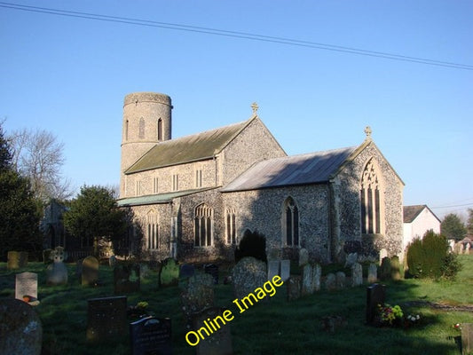 Photo 6x4 Weybread St Andrew's church, Suffolk The round western tower is c2008