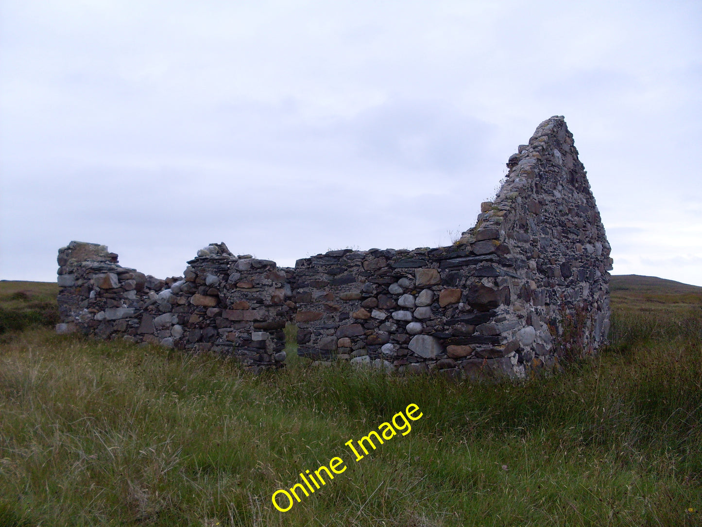 Photo 6x4 Ruin of old stone dwelling on moorland south of Ardnave Kilnave c2010