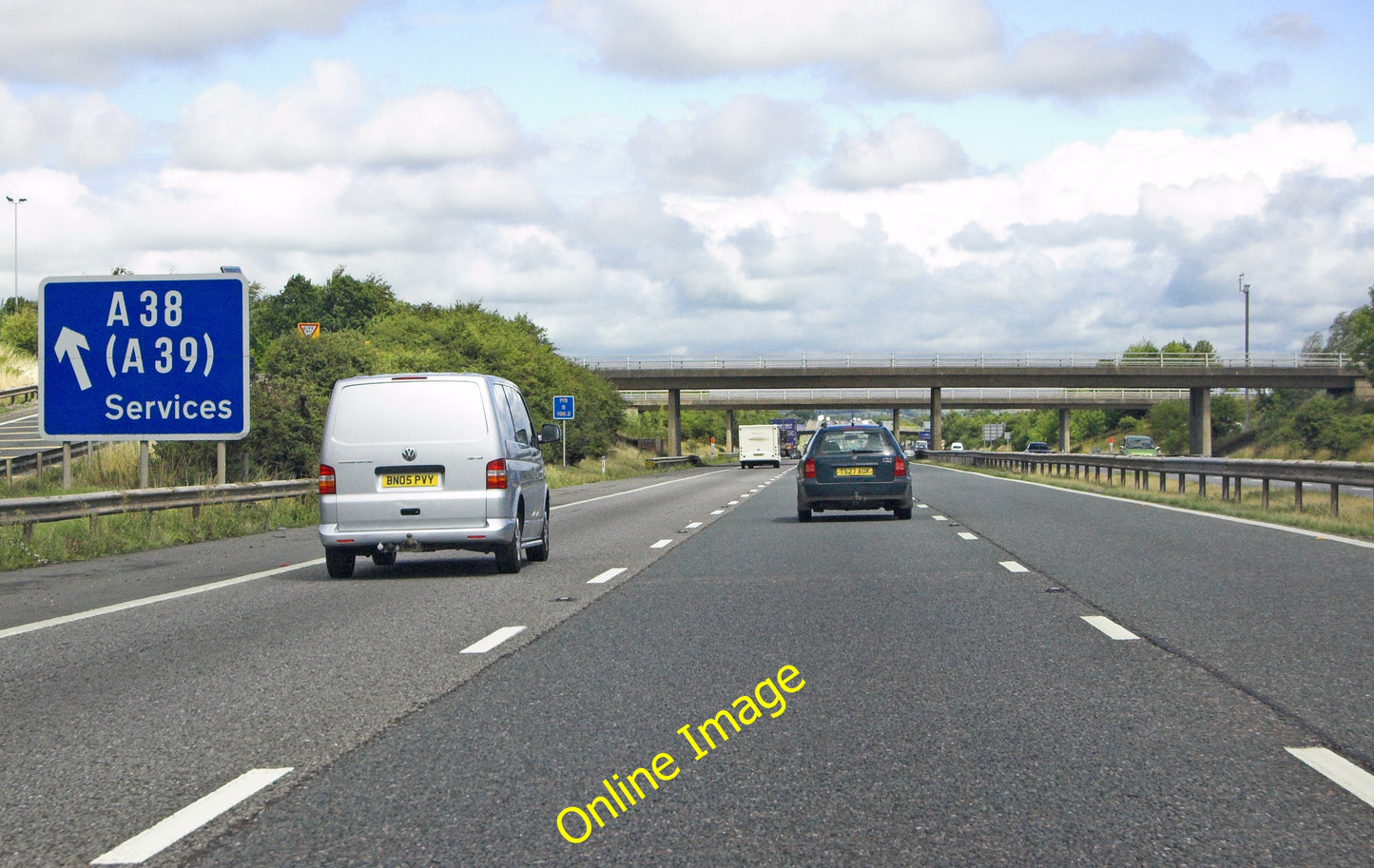 Photo 12x8 M5 Junction 24 northbound Compass\/ST2933  c2010