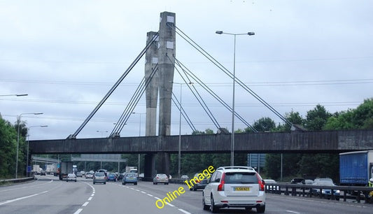 Photo 6x4 Railway bridge crossing the M25 between junction 12 and 11 Cher c2010