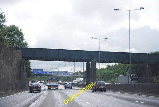 Photo 6x4 Railway bridge over the M25 Merstham This bridge carries the Lo c2010